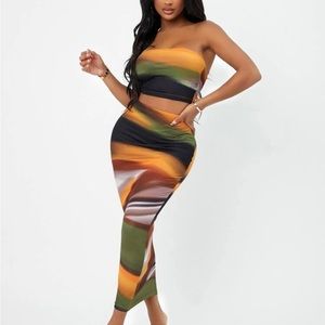 SOLD SHEIN Two Piece Set 🧡💛💚